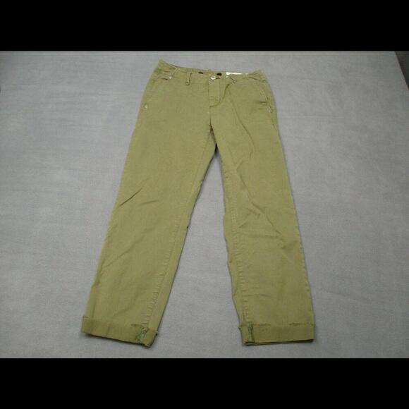rag bone Buckley Frayed Hem Chino Pant Womens 24 Green Ankle Cropped Casual - Picture 1 of 9